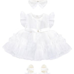 Baby Girls' Ruffled Tulle Dress 3 Piece Special Occasion Outfit LILAX