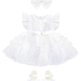 Baby Girls' Ruffled Tulle Dress 3 Piece Special Occasion Outfit LILAX