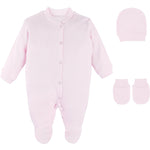 Baby Girls' Layette Gift Set - Soft Cotton Footie, Hat, and Mittens LILAX