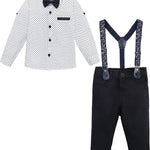 Little Boys' Casual Pant Set - Dress Shirt, Bowtie and Pants LILAX