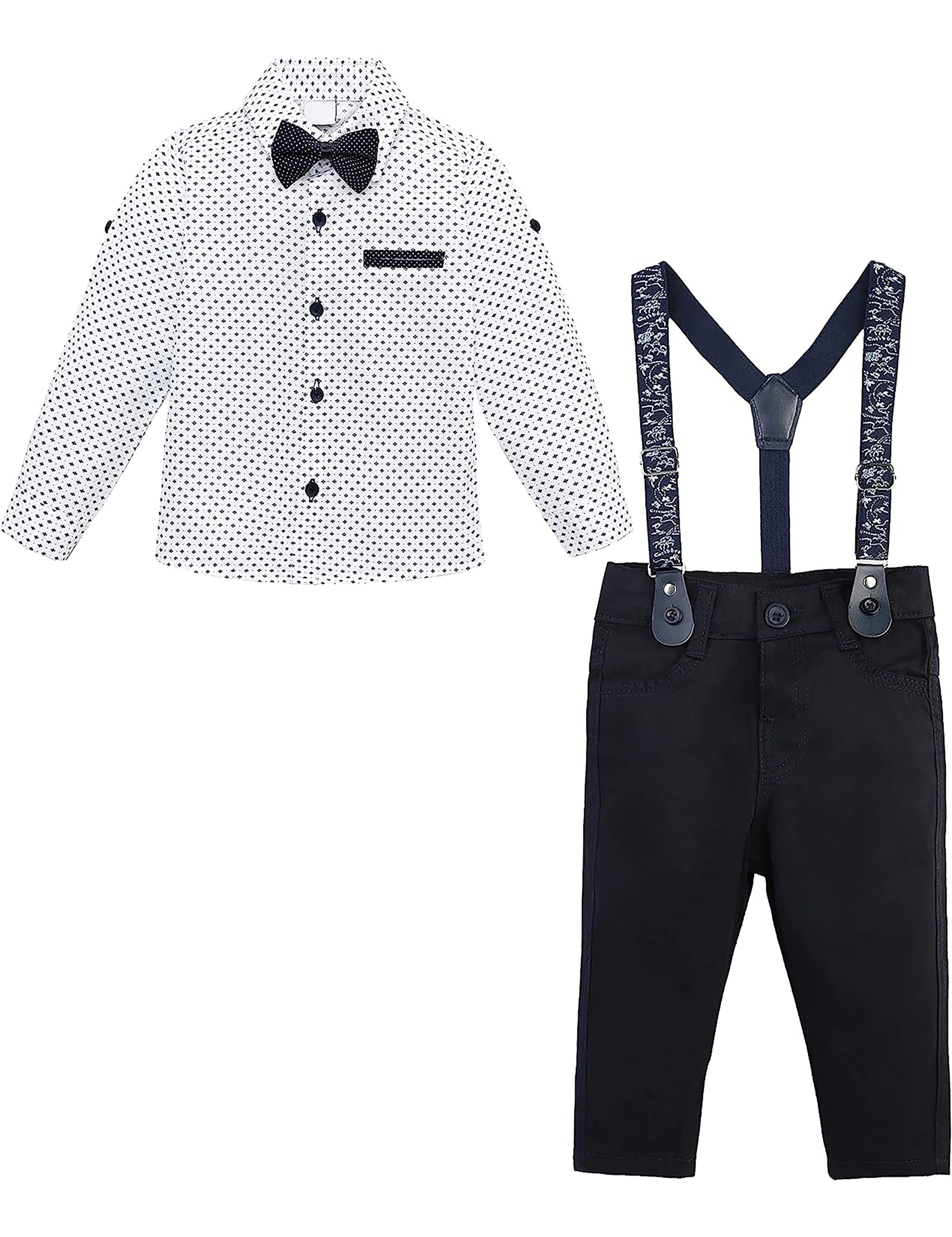 Boys cotton suit set with bodysuit with pants and suspender set; perfect for baby boy clothes & christmas gift ideas  