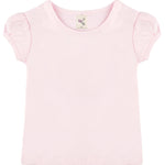 Girls' Basic Cotton T-Shirt  Short Puff Sleeve Crewneck / 11-12 Years LILAX