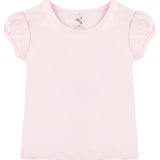 Girls' Basic Cotton T-Shirt  Short Puff Sleeve Crewneck / 11-12 Years LILAX