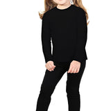 Girls cotton solid basic crewneck t-shirt and leggings set; perfect for baby girl clothes & christmas gift ideas