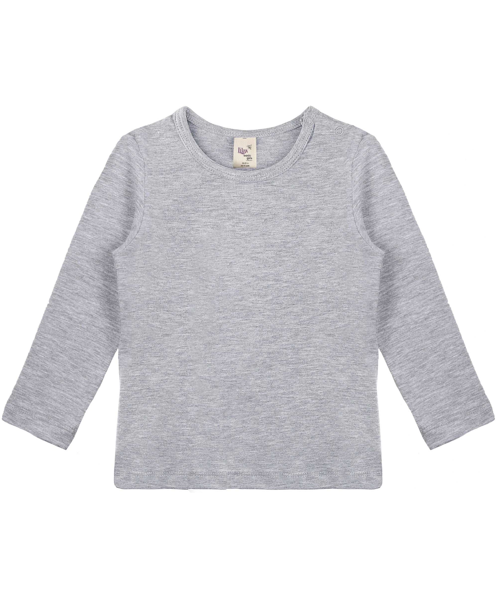 Girls cotton basic solid crewneck long sleeve t-shirt; perfect for baby girl clothes & christmas gift ideas