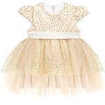 Baby Girls' Sparkly Tulle Dress, Glitter Polka Dots Princess Gown with Matching Headband and Shoes LILAX