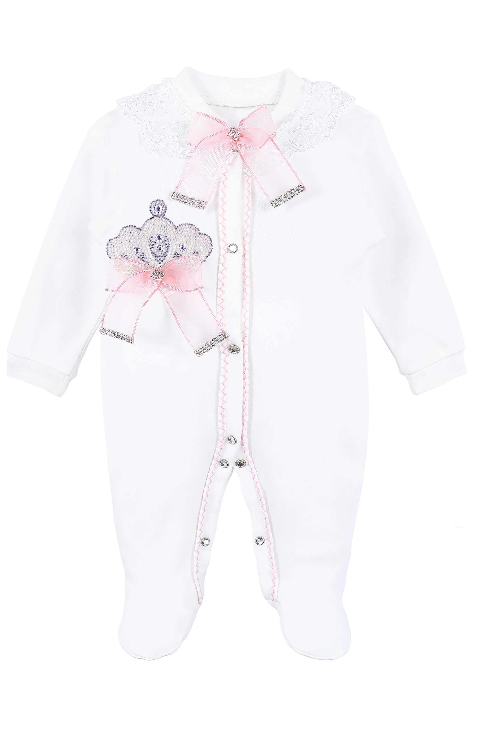 Jeweled Crown Layette Gift Set for Baby Girls: 3 Pieces LILAX