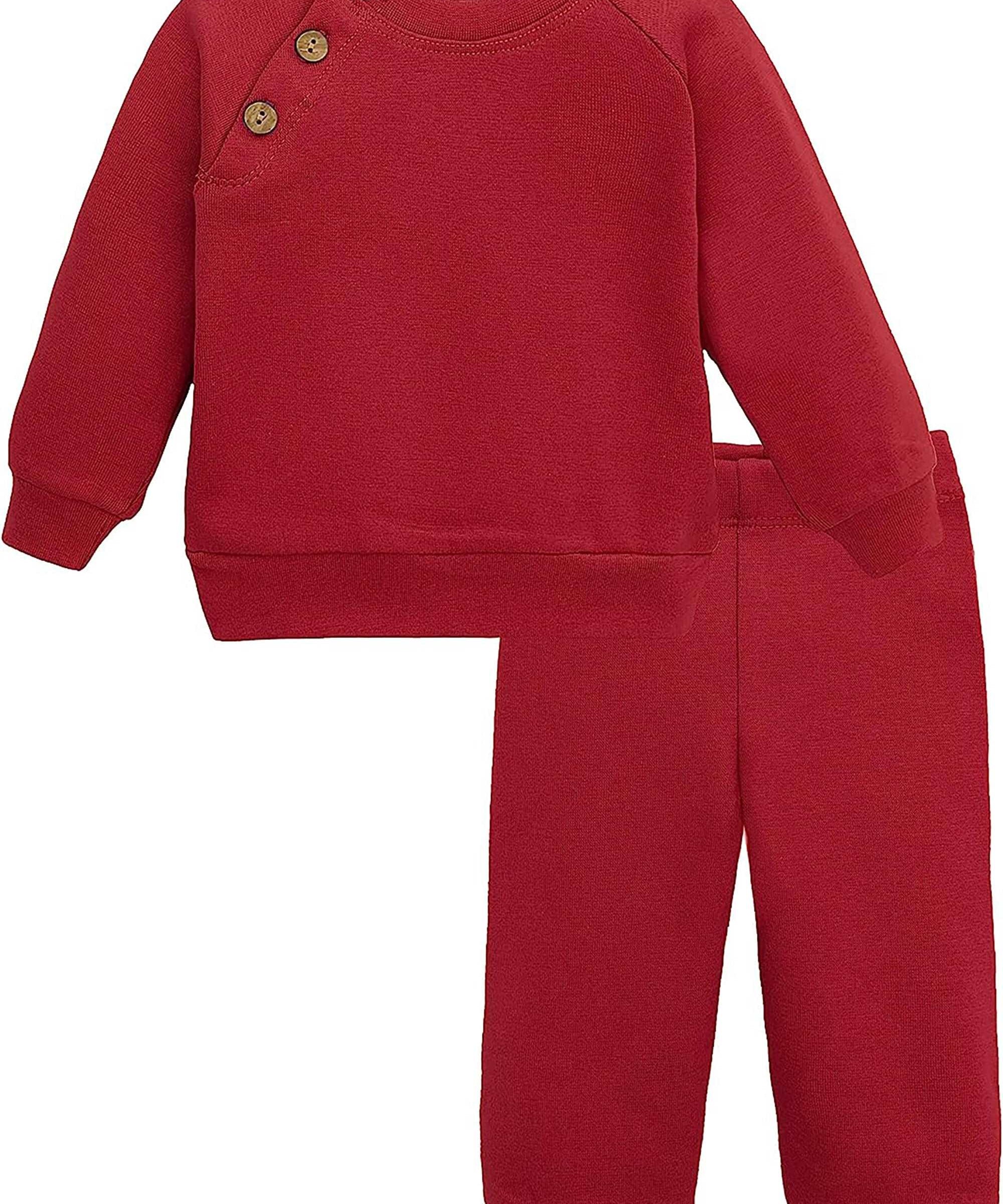 Boys matching sweatshirt with 3 shoulder buttons and sweatpants set; perfect for baby boy clothes & christmas gift ideas  