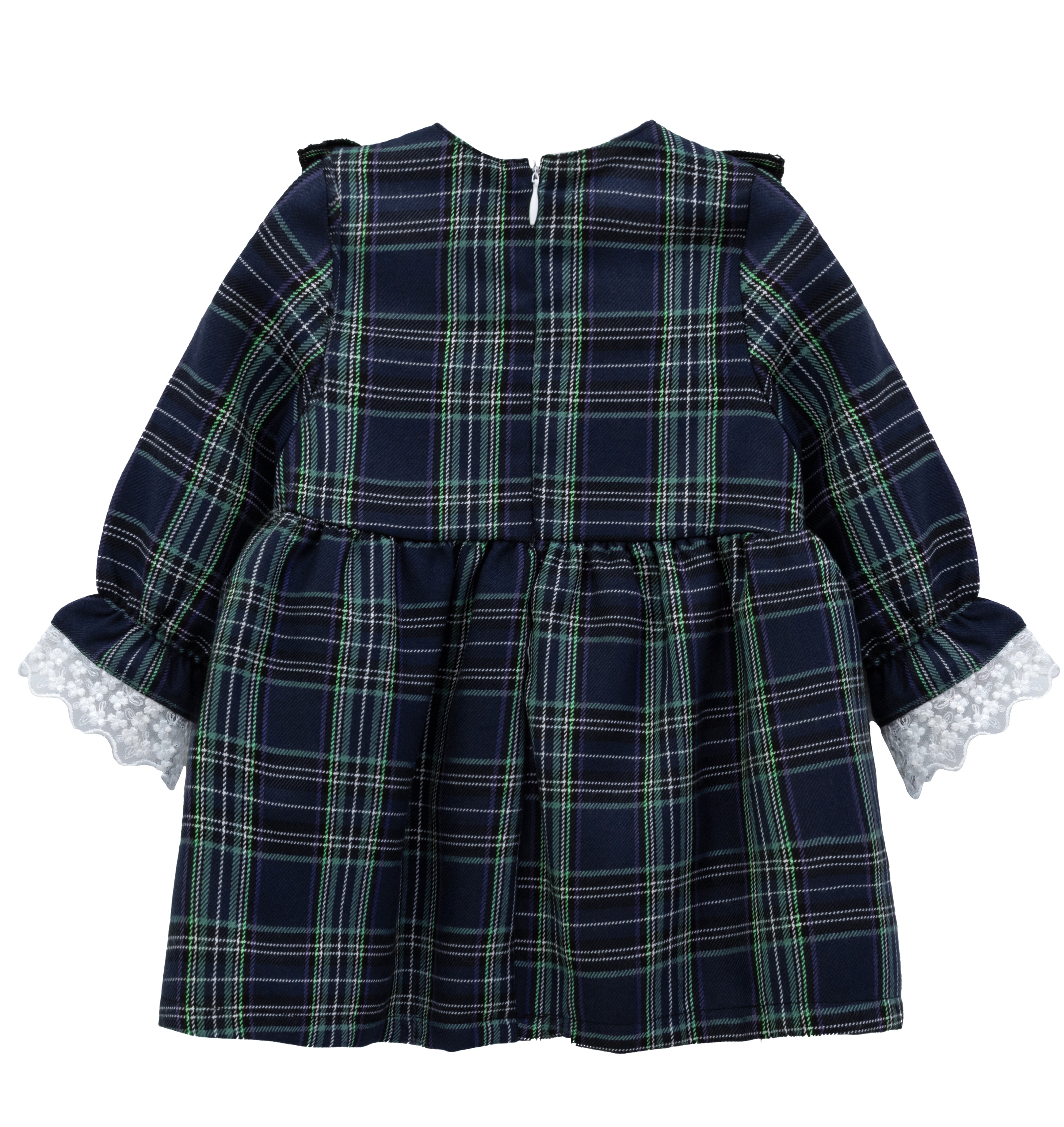 Plaid cotton baby girl clothes with ruffle and lace details and bows; perfect girls Christmas dress & Christmas gift ideas  