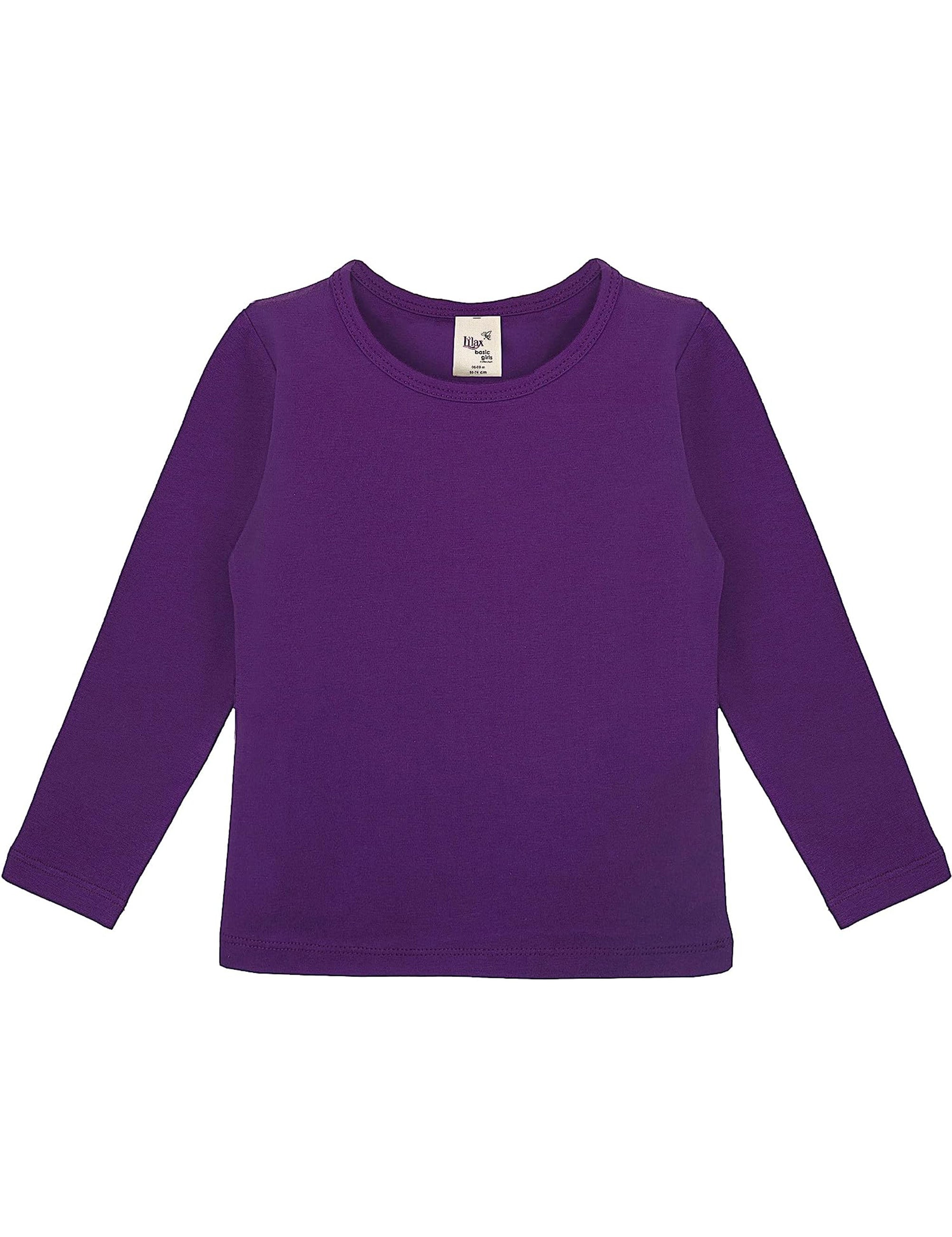 Girls cotton basic solid crewneck t-shirt; best for baby girl clothes & christmas gift ideas