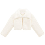 Girls Faux Fur Shrug Jacket Tied Ribbon Cozy Bolero