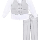 Toddler & Little Boys Suit Set Formal Vest, Shirt, Pants, and Bowtie 4-Piece Ensemble