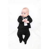 Baby Boy Footie Tuxedo Outfit with Bow Tie for Christmas Holidays - The Perfect Gentleman Look