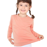 Toddler Cotton Long Sleeve Basic Crewneck T-Shirt