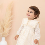 Baby Girl's Long Sleeve Lace Dress Vintage Wedding Dress