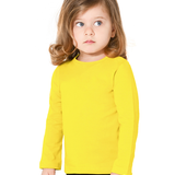 Toddler Cotton Long Sleeve Basic Crewneck T-Shirt