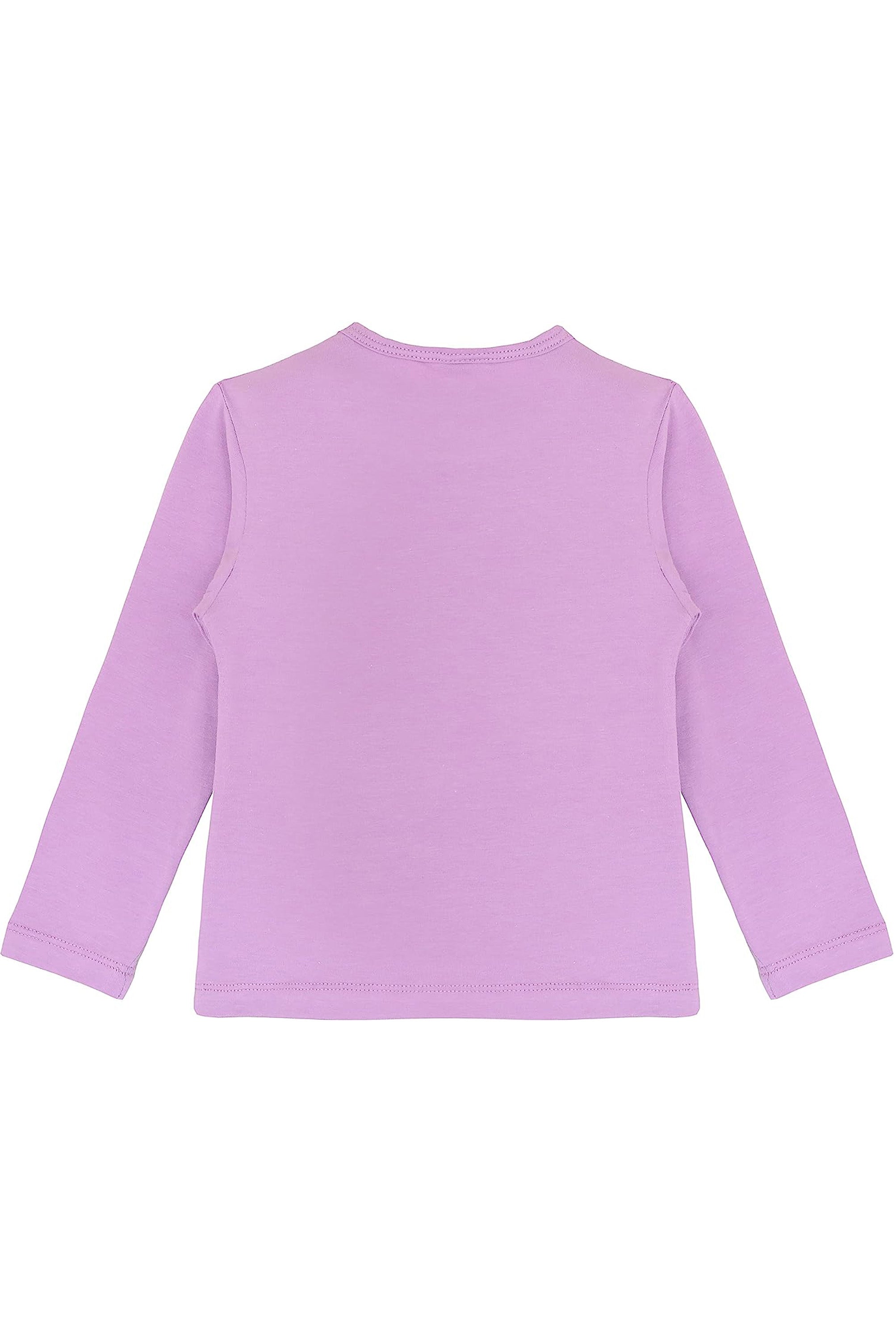 Girls' Basic Crewneck Long Sleeve Cotton T-Shirt / 11-12 Years LILAX