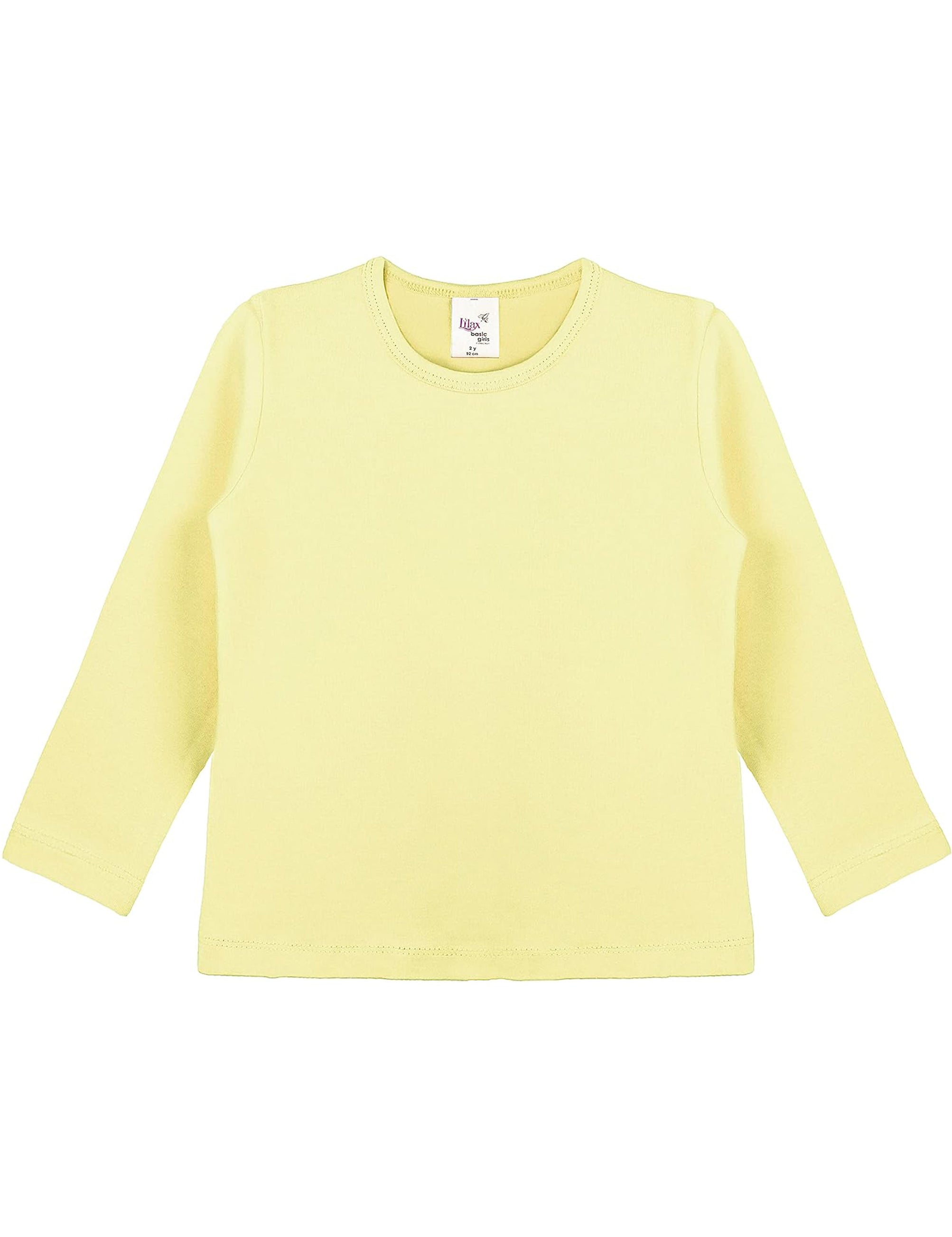 Girls cotton basic solid crewneck t-shirt; best for baby girl clothes & christmas gift ideas