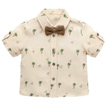 Baby & Toddler Boys' Summer Outfit - Button-Down T-Shirt, Matching Bowtie, and Short Set