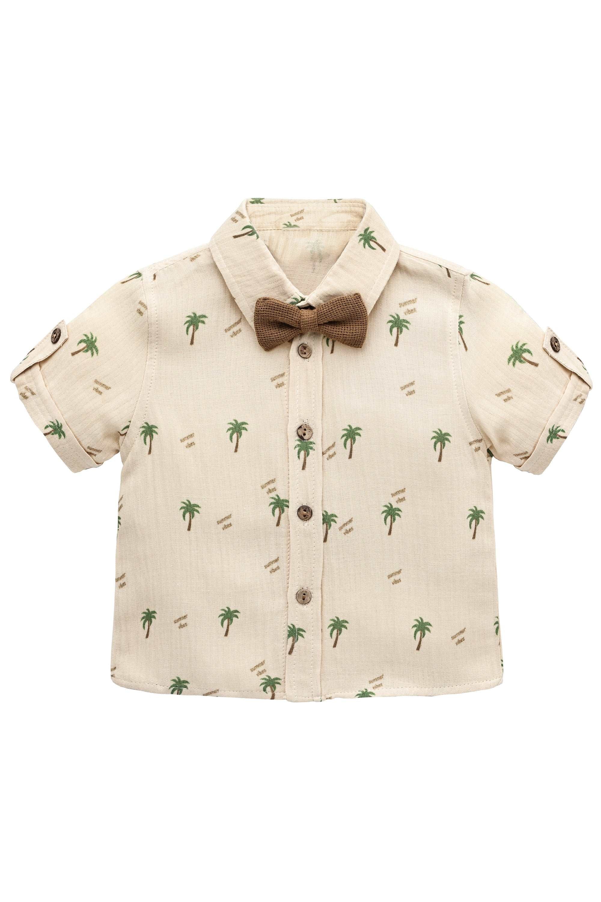 Baby & Toddler Boys' Summer Outfit - Button-Down T-Shirt, Matching Bowtie, and Short Set