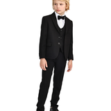 Boys 5-Piece Slim Fit Textured Formal Suit Set