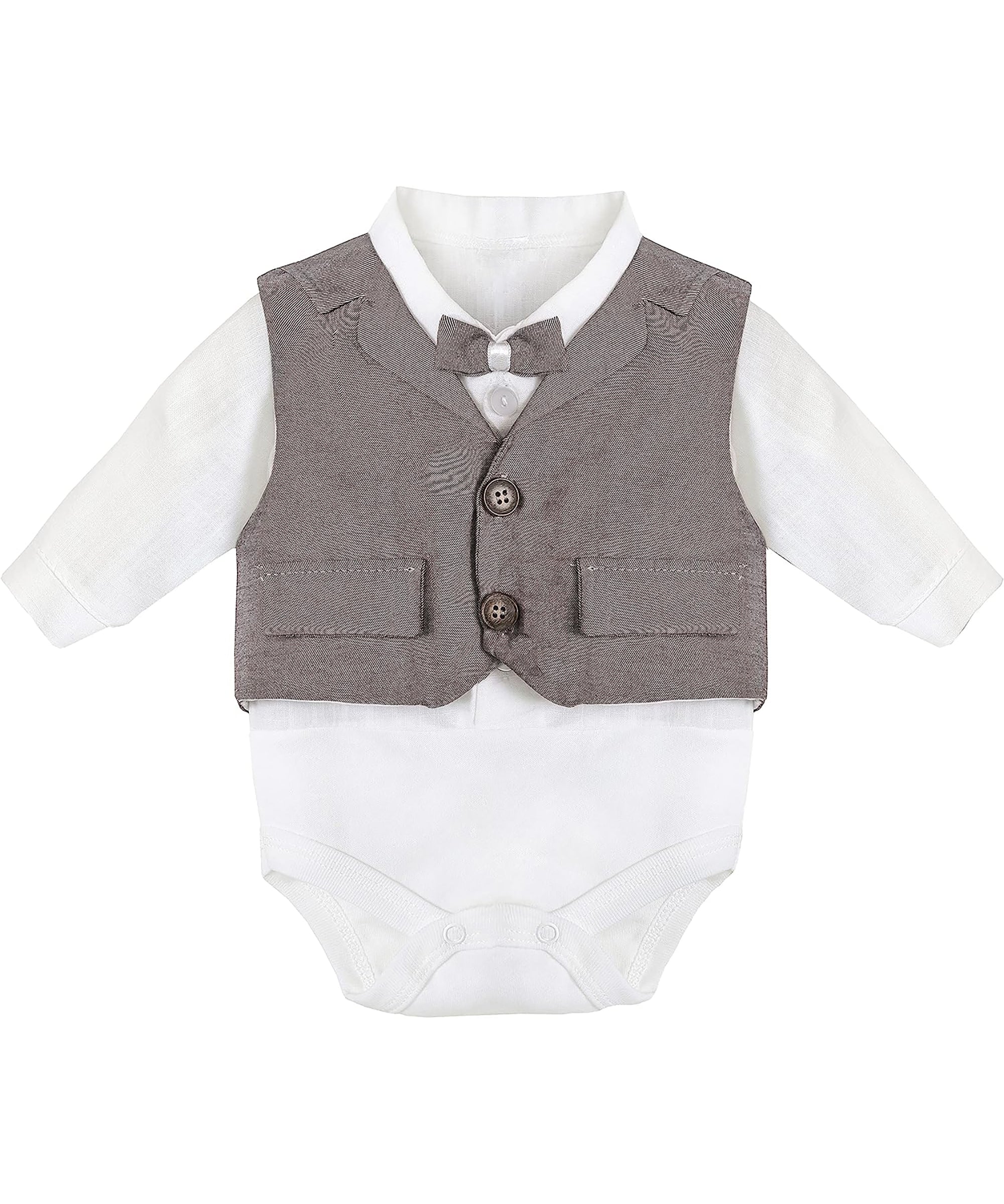 Baby boy cotton tuxedo suit bodysuit with matching hat & pants; perfect for baby boy clothes & christmas gift ideas