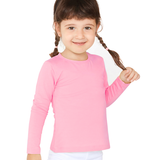 Toddler Cotton Long Sleeve Basic Crewneck T-Shirt