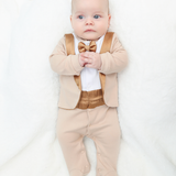 Baby Boy Bow-Tied Tuxedo Footie