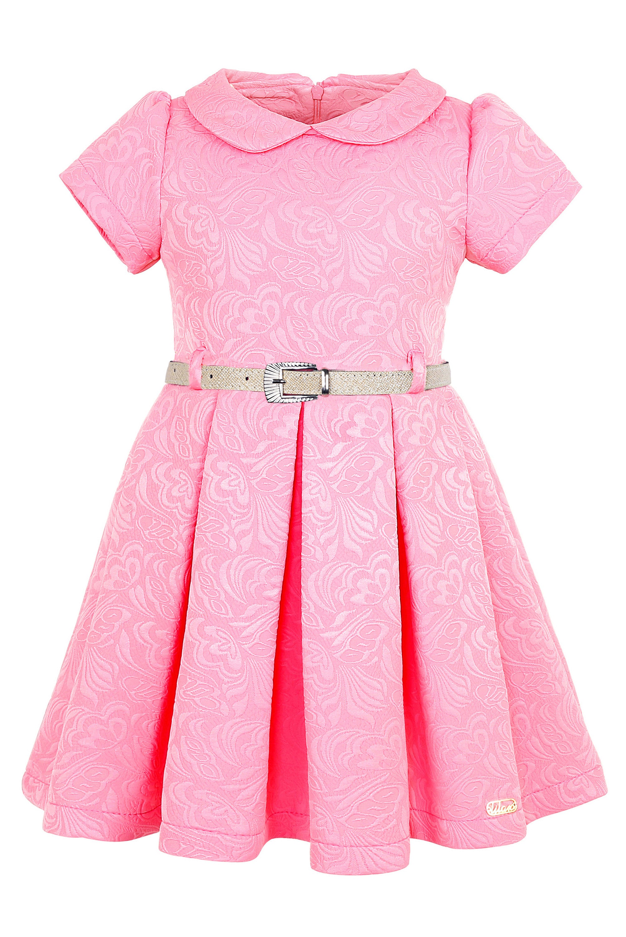 Girls collared short sleeve dress with belt; perfect for christmas gift ideas