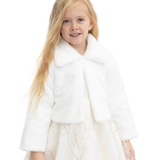 Girls Buttoned Oversize Collared Bolero Shrug