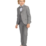 Boys 5-Piece Slim Fit Textured Formal Suit Set