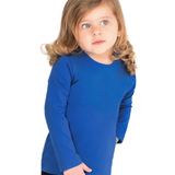 Toddler Cotton Long Sleeve Basic Crewneck T-Shirt