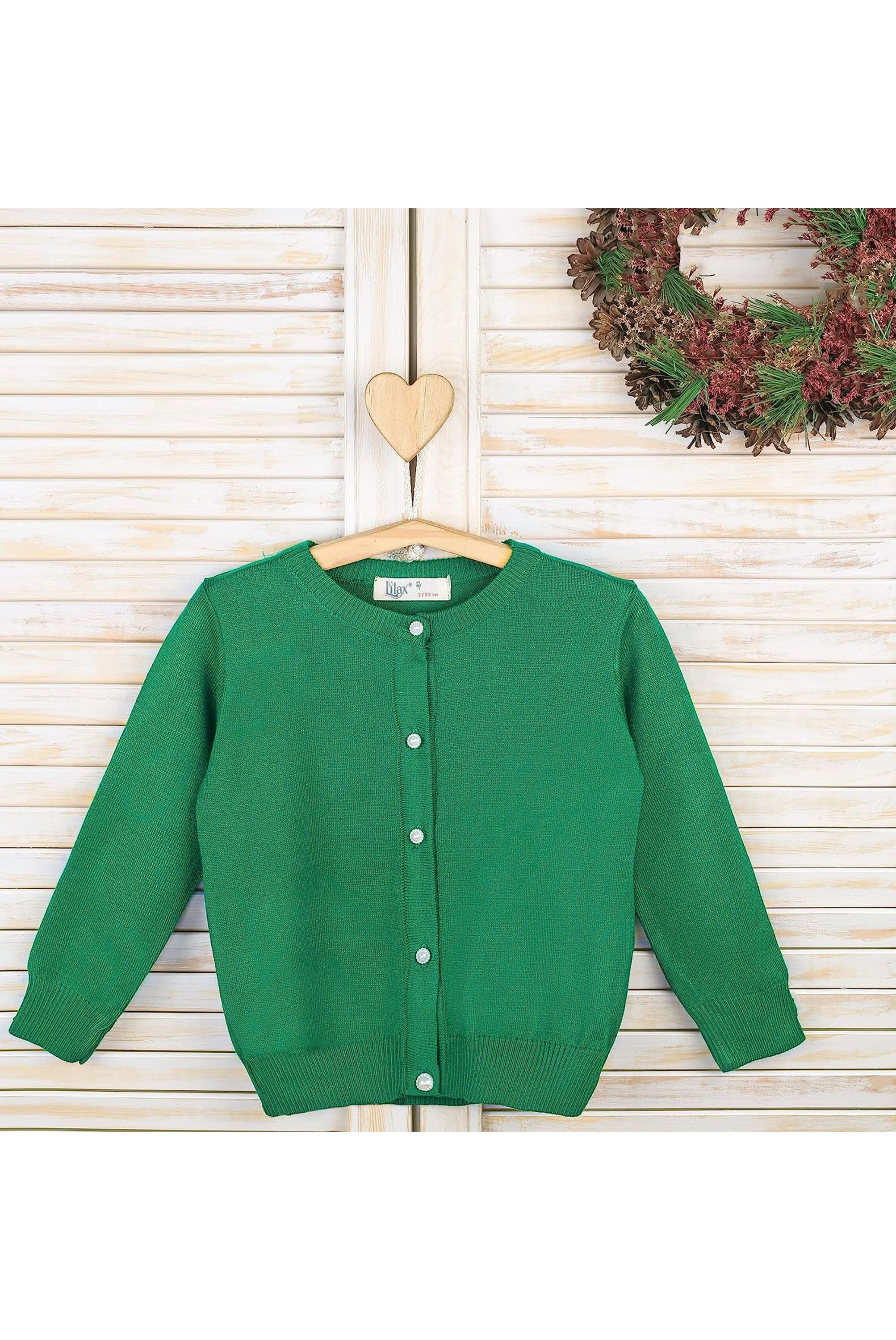 Girls' Classic Knit Cardigan Long Sleeve Button Closure Sweater 2 Years to 12 Years LILAX