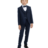 Boys 5-Piece Slim Fit Textured Formal Suit Set