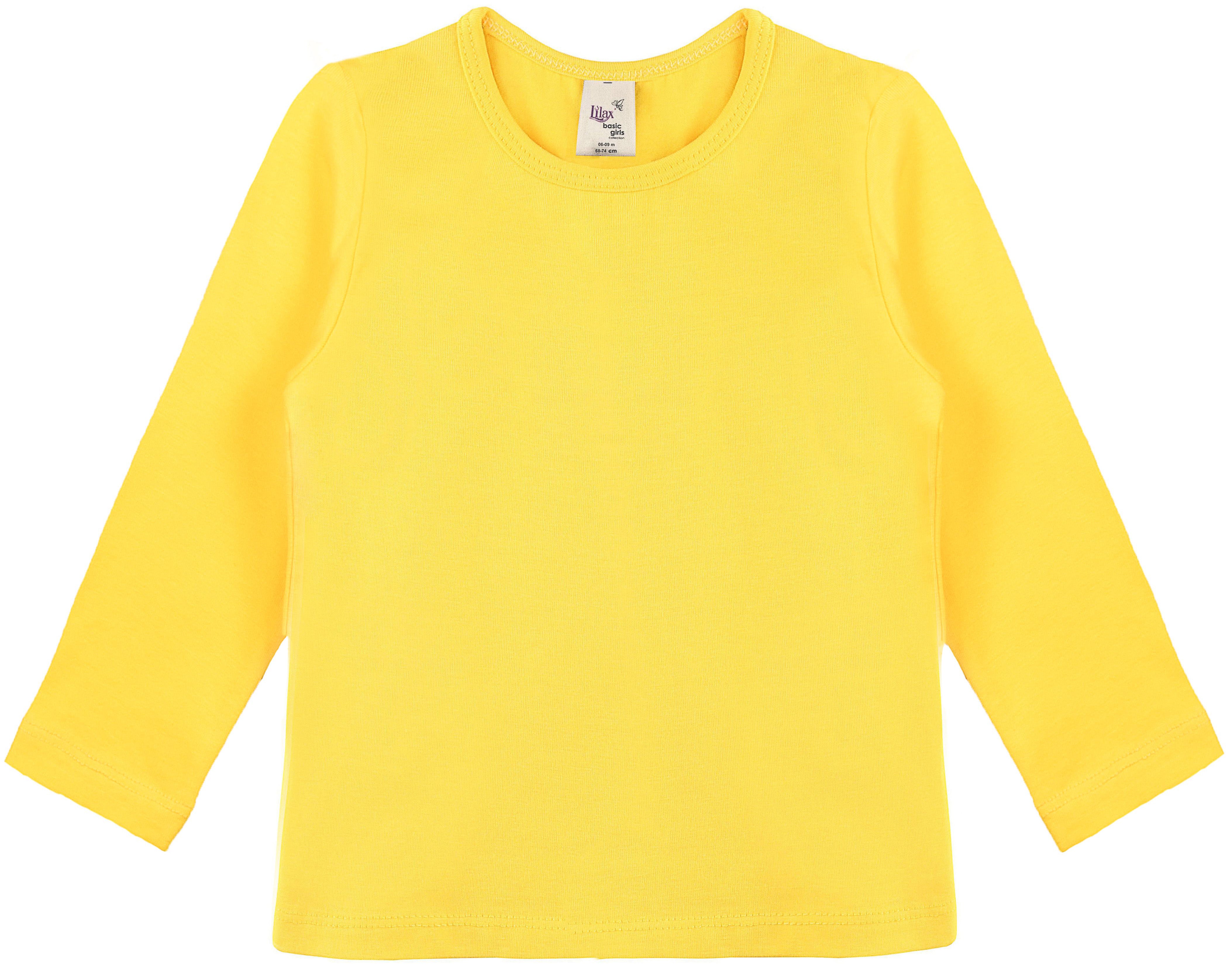 Girls' Basic Crewneck Long Sleeve Cotton T-Shirt  / 5 to 7 Years lilax