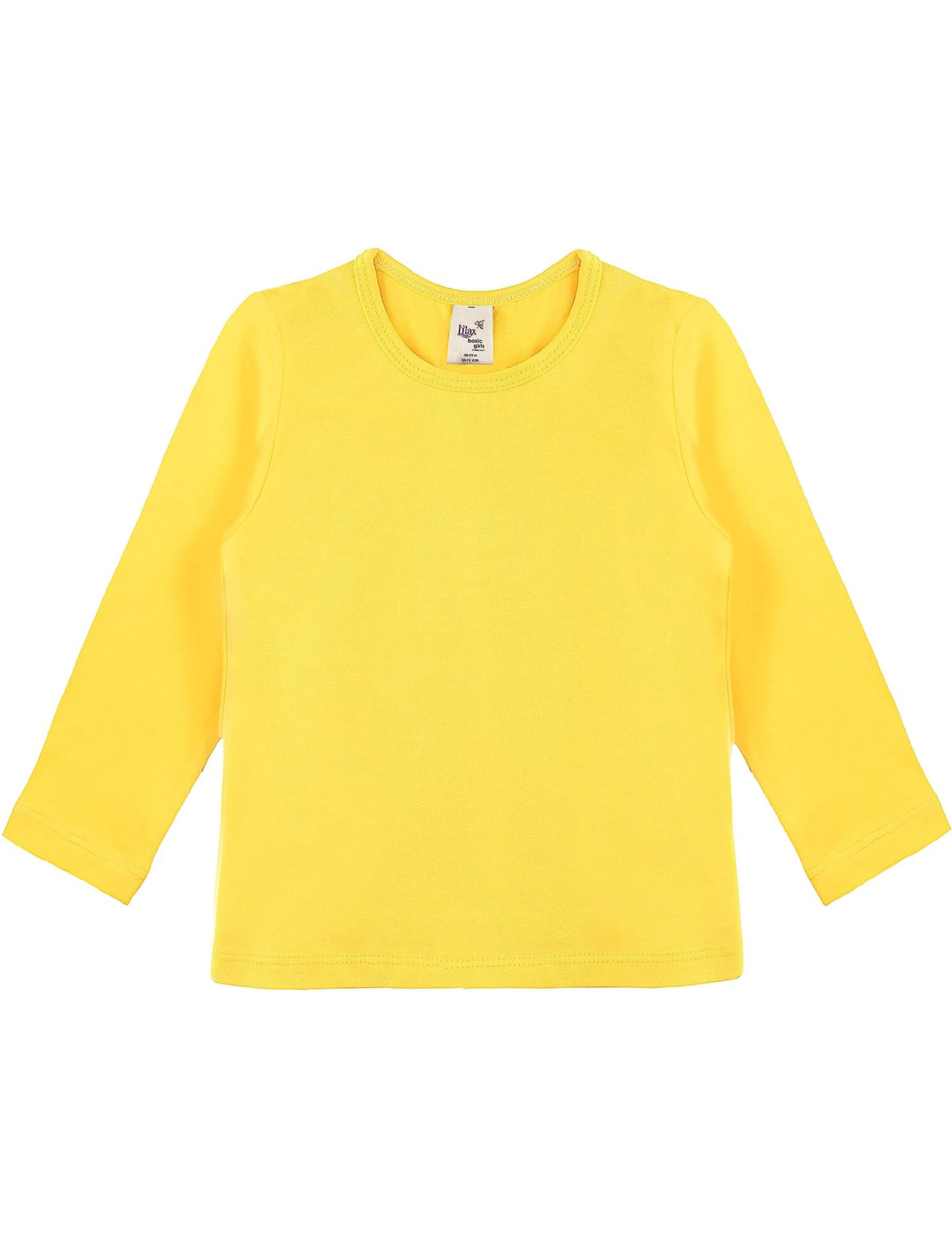 Girls cotton basic solid crewneck t-shirt; best for baby girl clothes & christmas gift ideas