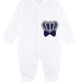 Baby Boy Newborn Crown Jewels Layette 4-Piece Gift Set, Newborn Footie for Baby Shower