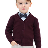 Toddler and Little Boys Cardigan Long Sleeve V-Neck Classic Knit School Sweater