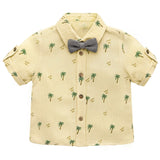 Baby & Toddler Boys' Summer Outfit - Button-Down T-Shirt, Matching Bowtie, and Short Set