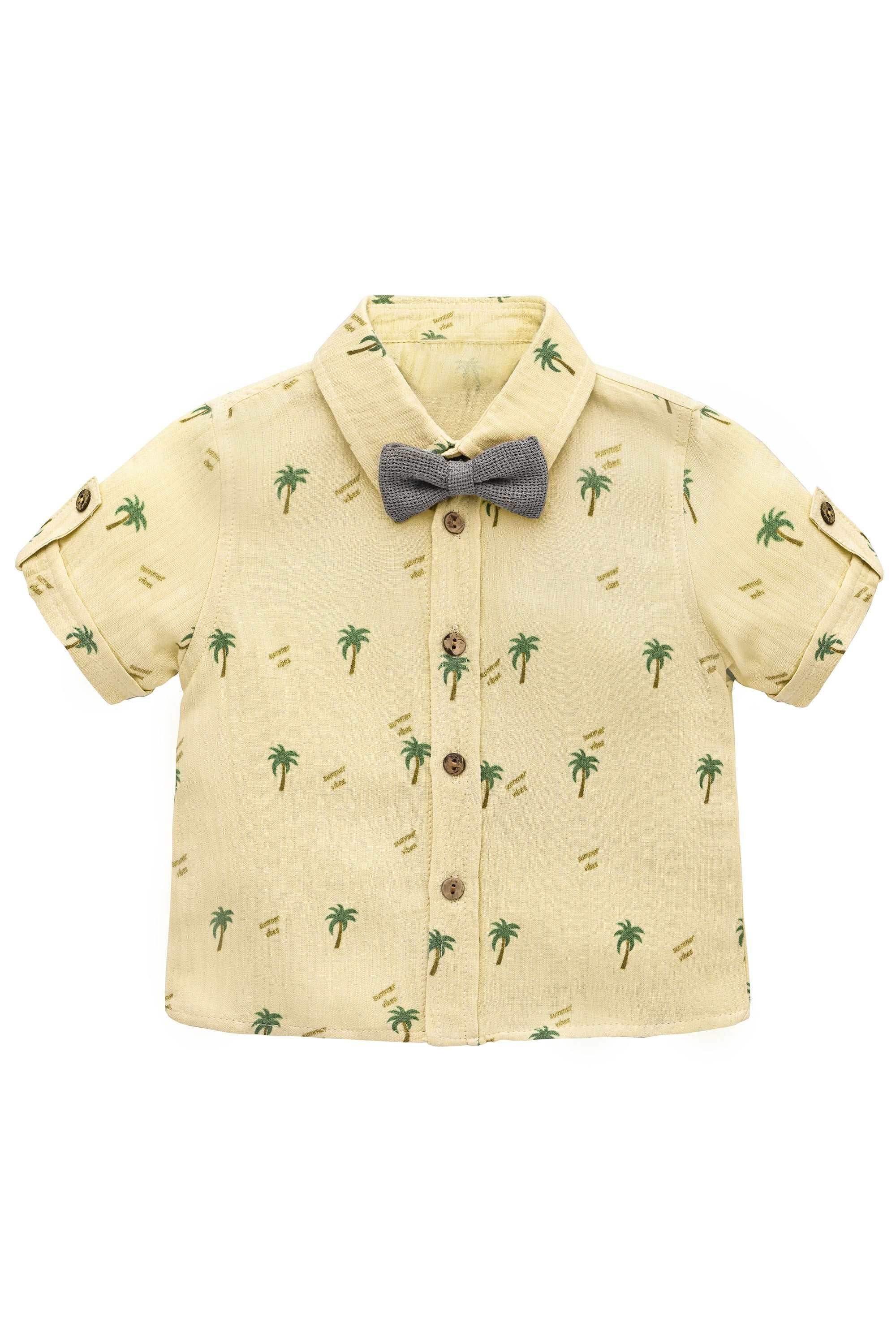 Baby & Toddler Boys' Summer Outfit - Button-Down T-Shirt, Matching Bowtie, and Short Set