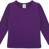 Girls' Basic Crewneck Long Sleeve Cotton T-Shirt  / 5 to 7 Years lilax