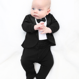 Baby Boy Bow-Tied Tuxedo Footie