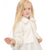 Girls Buttoned Oversize Collared Bolero Shrug