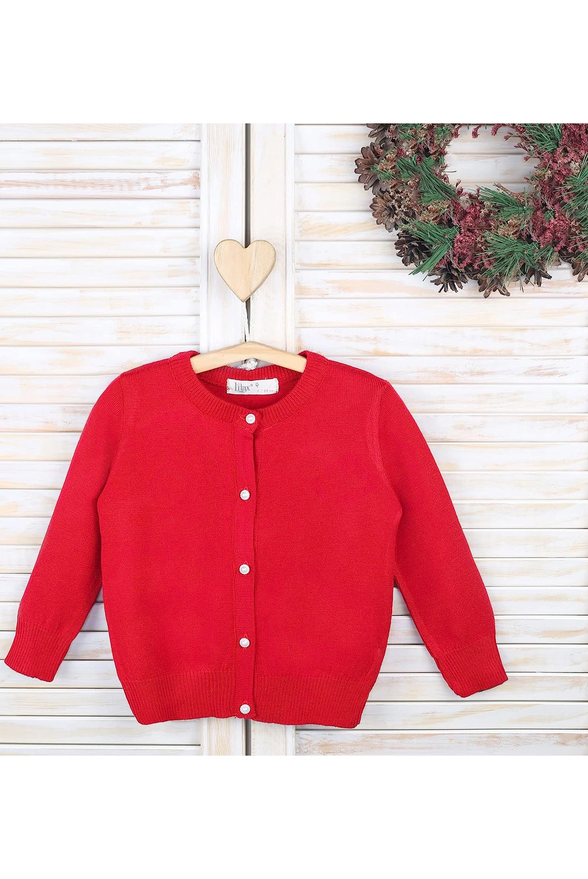 Girls' Classic Knit Cardigan Long Sleeve Button Closure Sweater 2 Years to 12 Years LILAX