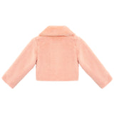 Girls Faux Fur Shrug Jacket Tied Ribbon Cozy Bolero