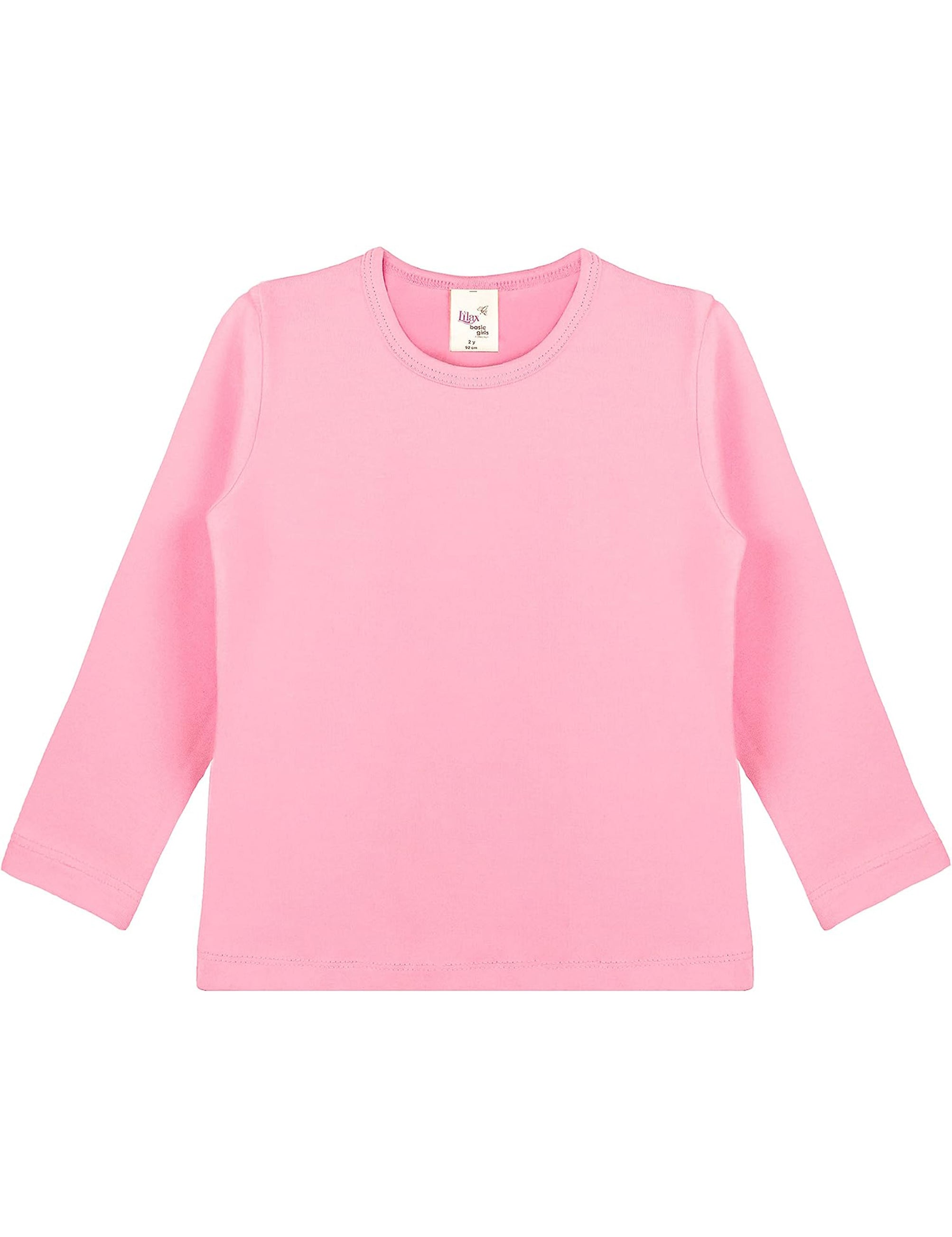 Girls cotton basic solid crewneck t-shirt; best for baby girl clothes & christmas gift ideas