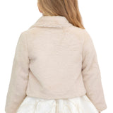 Girls Faux Fur Shrug Jacket Tied Ribbon Cozy Bolero