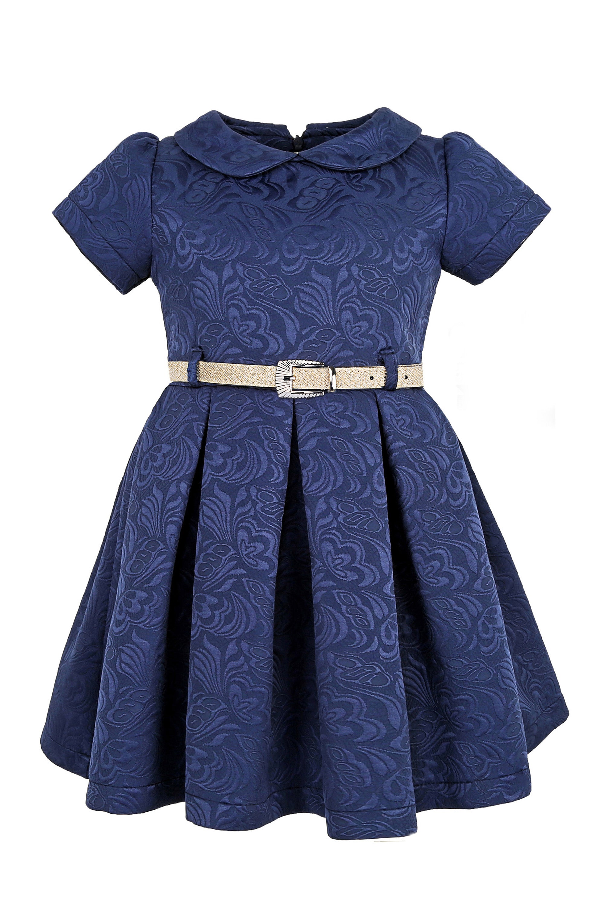 Little Girls' Occasion Dress with Shimmer Belt Flocked LILAX