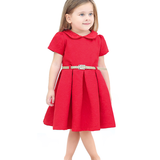 Girls Patterned Shimmer Belt Dress