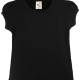 Girls' Basic Cotton T-Shirt  Short Puff Sleeve Crewneck / 8 to 10